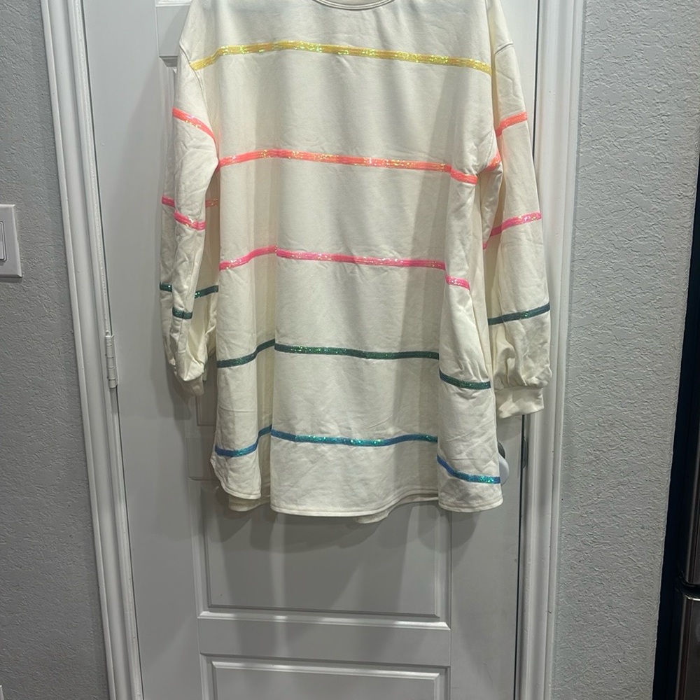 Fantastic Fawn Colorful Striped Shirt Dress